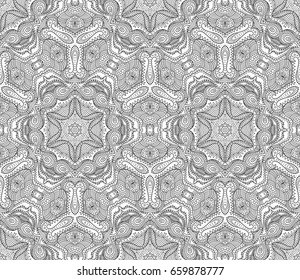 Vector abstract ethnic line art hand drawn background
