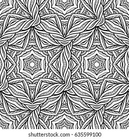 Vector abstract ethnic mandala elements seamless pattern