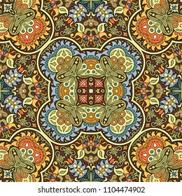 Vector abstract ethnic nature hand drawn color background