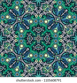 Vector abstract ethnic nature hand drawn color background