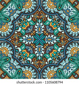Vector abstract ethnic nature hand drawn color background