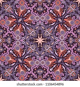 Vector abstract ethnic nature hand drawn color background