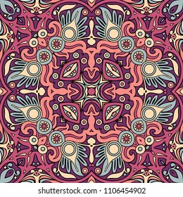 Vector abstract ethnic nature hand drawn color background