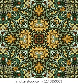 Vector abstract ethnic nature hand drawn ornamental illustration with color background