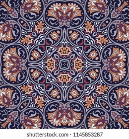 Vector abstract ethnic nature hand drawn ornamental illustration with color background