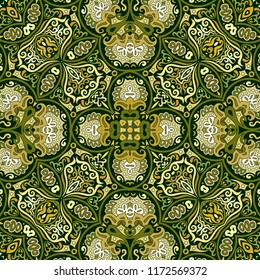 Vector abstract ethnic nature hand drawn ornamental background. Colorful seamless pattern