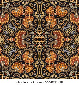 Vector abstract ethnic nature hand drawn ornamental background. Colorful seamless pattern
