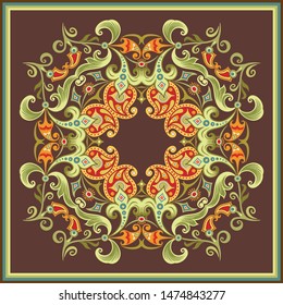 Vector abstract ethnic nature hand drawn ornamental background. Colorful seamless pattern