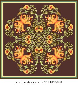 Vector abstract ethnic nature hand drawn ornamental background. Colorful seamless pattern