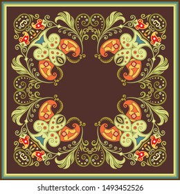 Vector abstract ethnic nature hand drawn ornamental background. Colorful seamless pattern