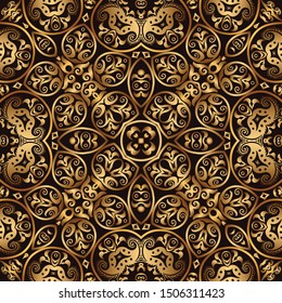 Vector abstract ethnic nature hand drawn ornamental background. Colorful seamless pattern