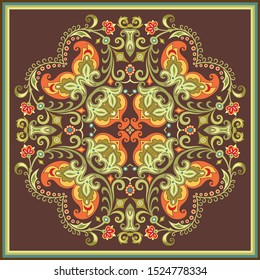 Vector abstract ethnic nature hand drawn ornamental background. Colorful seamless pattern