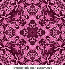 Vector abstract ethnic nature hand drawn ornamental background. Colorful seamless pattern