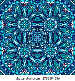 Vector abstract ethnic nature hand drawn ornamental background. Colorful seamless pattern