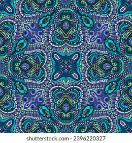 Vector abstract ethnic nature hand drawn ornamental background. Colorful seamless pattern. Hand drawn, not AI