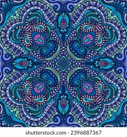 Naturaleza étnica abstracta vectorial dibujada a mano fondo ornamental. Patrón colorido y transparente. Dibujado a mano, no IA