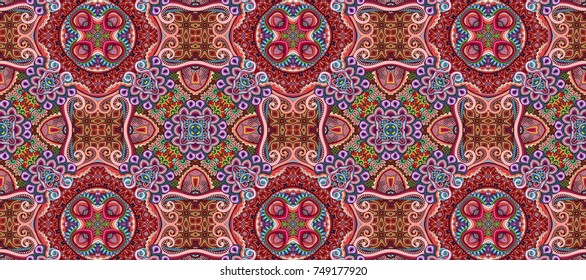 Vector abstract ethnic ornamental color seamless pattern stripe