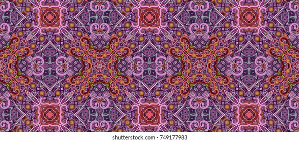 Vector abstract ethnic ornamental color seamless pattern stripe