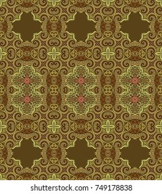 Vector abstract ethnic ornamental color seamless pattern
