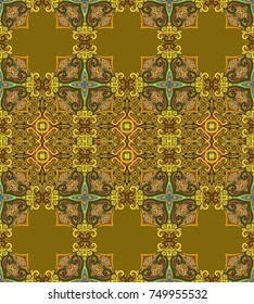 Vector abstract ethnic ornamental color seamless pattern
