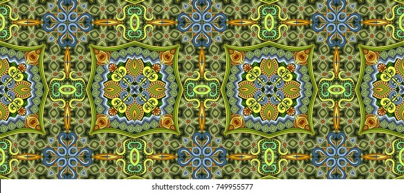 Vector abstract ethnic ornamental color seamless pattern stripe