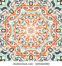 Vector abstract ethnic seamless pattern tribal background. Endless geometric print