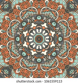 Vector abstract ethnic seamless pattern tribal background. Endless geometric print