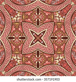 Vector abstract ethnic seamless pattern tribal background. Endless geometric print
