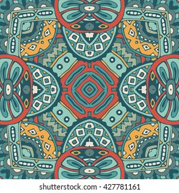 Vector abstract ethnic seamless pattern tribal background. ornamental geometric print