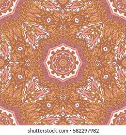 Vector abstract ethnic seamless pattern tribal background. Endless geometric print