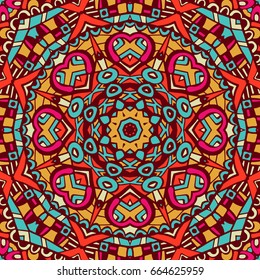 Vector abstract ethnic seamless pattern tribal background. doodle graphic geometric print