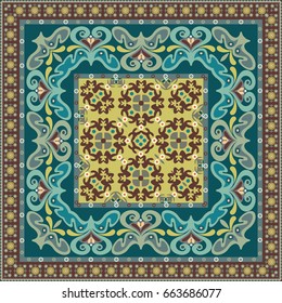 Vector abstract ethnic square background