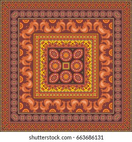 Vector abstract ethnic square background