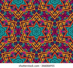 Vector abstract ethnic vintage seamless pattern tribal background