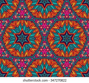 Vector abstract ethnic vintage seamless pattern tribal background