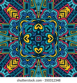 Vector abstract ethnic vintage seamless pattern tribal background