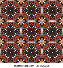 Vector abstract ethnic vintage seamless pattern geometrical tribal background