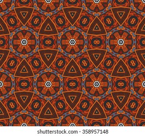 Vector abstract ethnic vintage seamless pattern tribal background