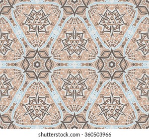 Vector abstract ethnic vintage seamless pattern tribal. Geometric  web tiled background. Hand drawn background ornamental
