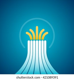 Vector abstract exploding volcano symbol.