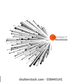 Vector abstract explosion lines. Technology and science background.