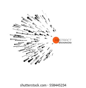 Vector abstract explosion lines. Technology and science background.