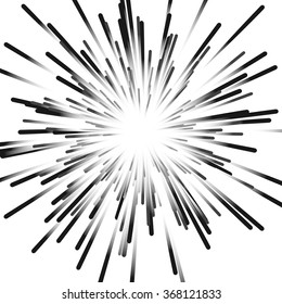 Vector abstract explosive. Illustration with dynamic shapes. 