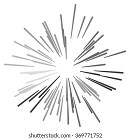 Vector abstract explosive. Illustration with dynamic shapes.