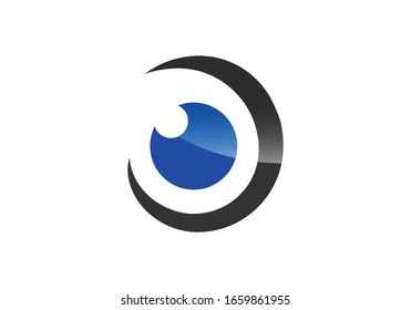 Vector abstract eye logo, sign, emblem design element. Design concept for optical, glasses shop, makeup.