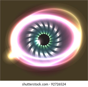 Vector abstract eye, plasma effect