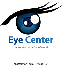 Vector abstract, eye shape, symbol or icon for eye health care center