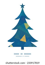 Vector abstract fabric triangles Christmas tree silhouette pattern frame card template