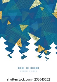 Vector abstract fabric triangles Christmas tree silhouette pattern frame card template