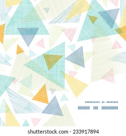 Vector abstract fabric triangles frame corner pattern background